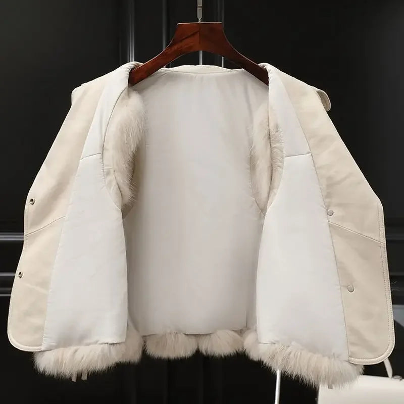 Chaleco de piel noble para invierno