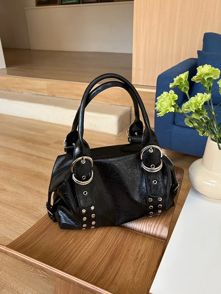 Bolso de cuero con remaches Valerie