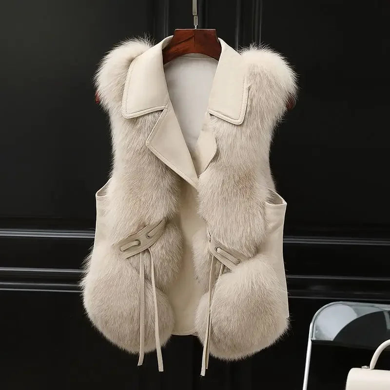 Chaleco de piel noble para invierno