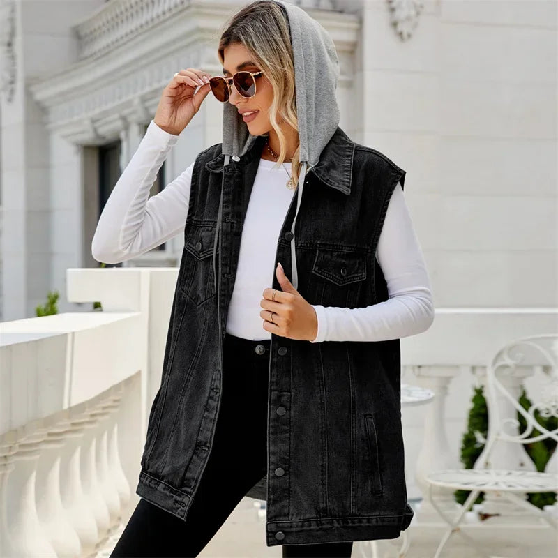 Chaqueta vaquera sin mangas Amber Sky