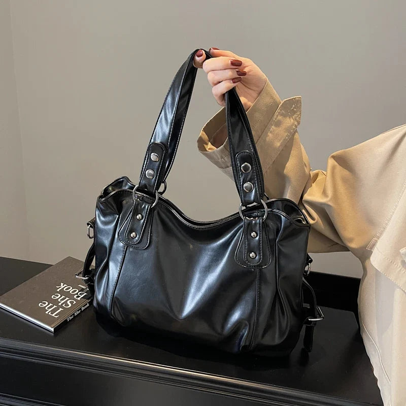 Bolso tote retro de PU para mujer