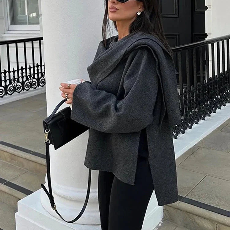 Chaqueta con cuello tipo bufanda