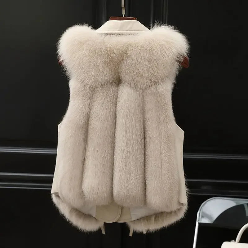 Chaleco de piel noble para invierno