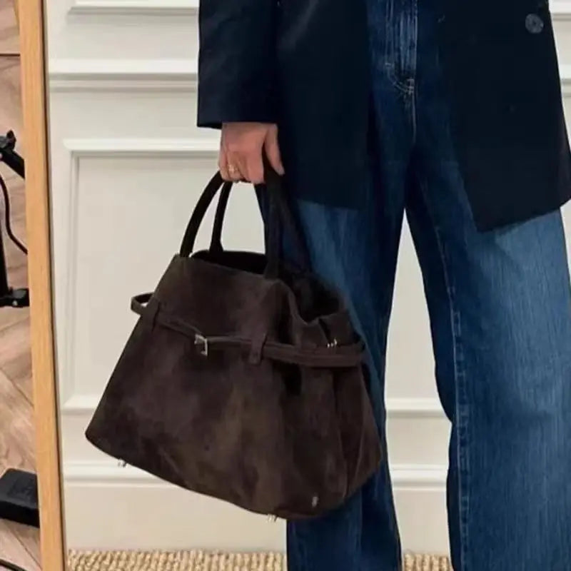 Borsa tote vintage marrone da donna