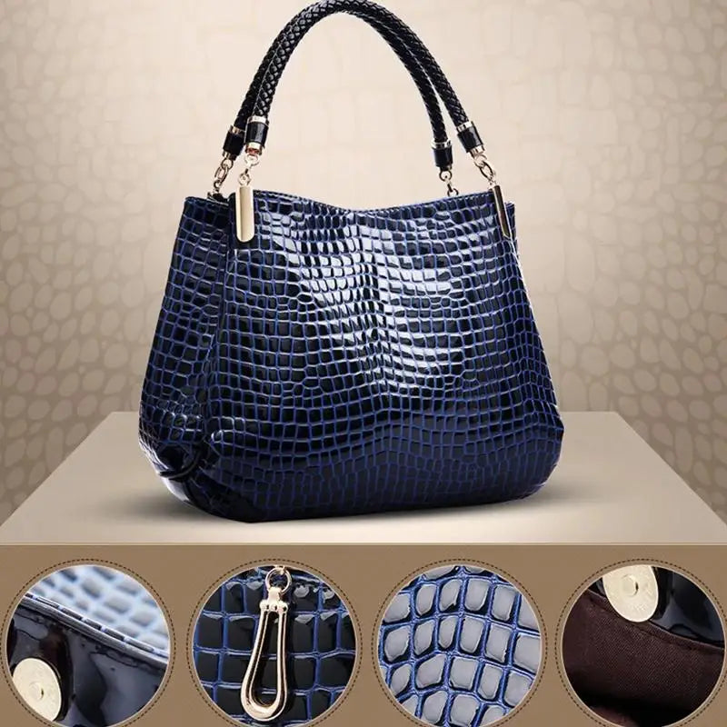 Bolso tote con estampado de cocodrilo