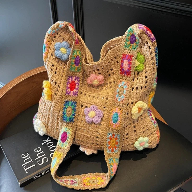 Bolso de ganchillo bohemio para mujer