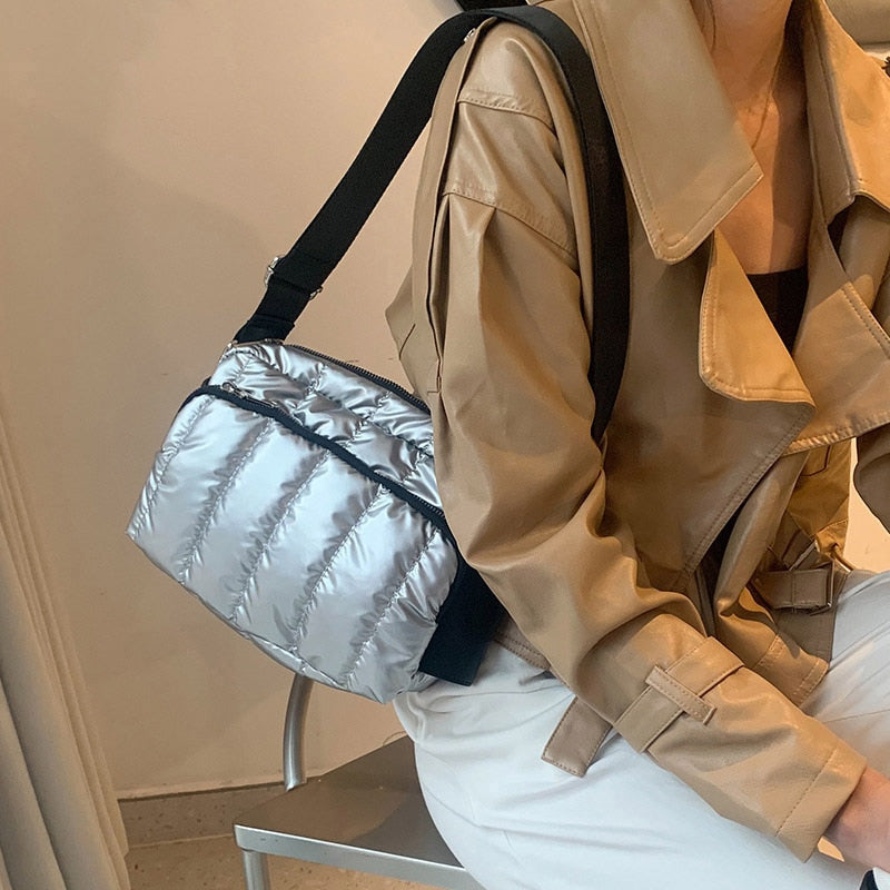 Bolso de hombro de algodón espacial de lujo