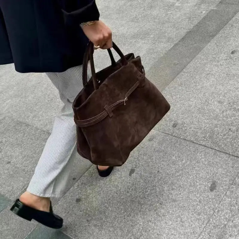 Borsa tote vintage marrone da donna