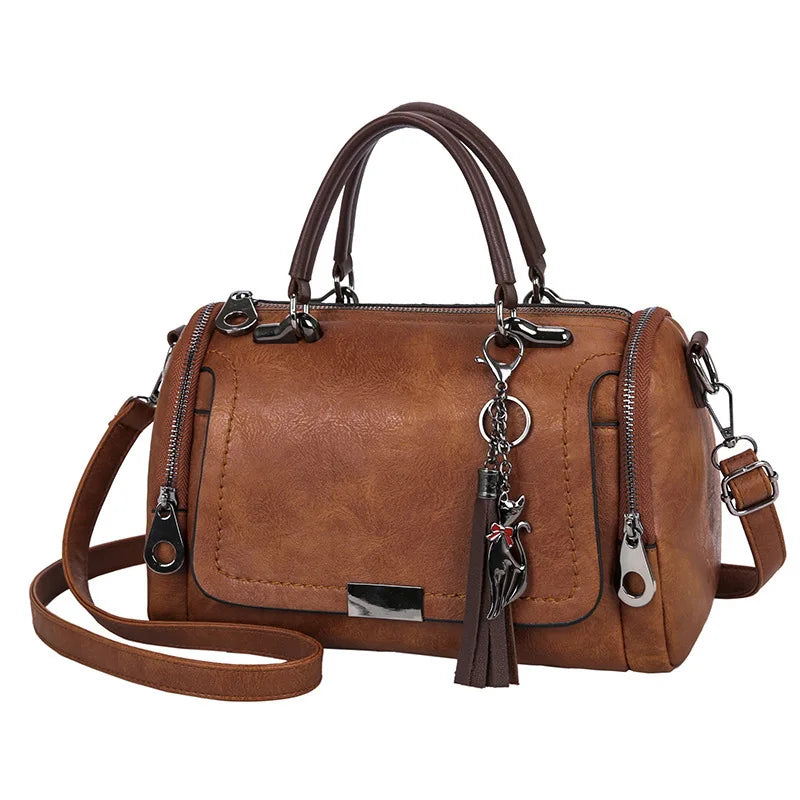 Bolso de cuero con borlas Sophia