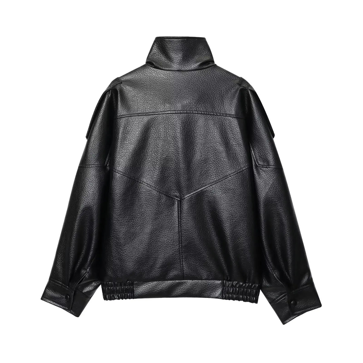 Chaqueta negra de cuero vegano