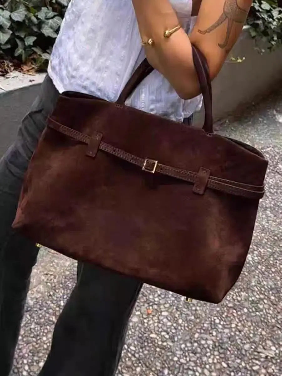 Borsa tote vintage marrone da donna