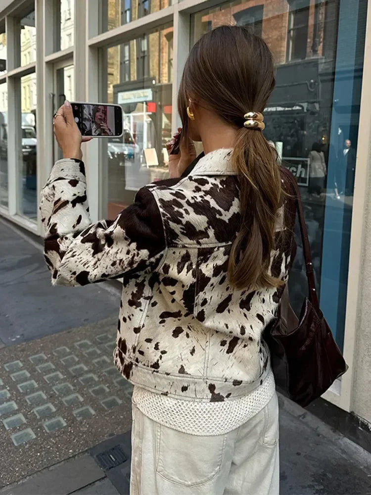 Chaqueta estampada con lunares