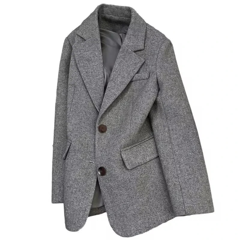 Blazer Evelyn de lana en espiga