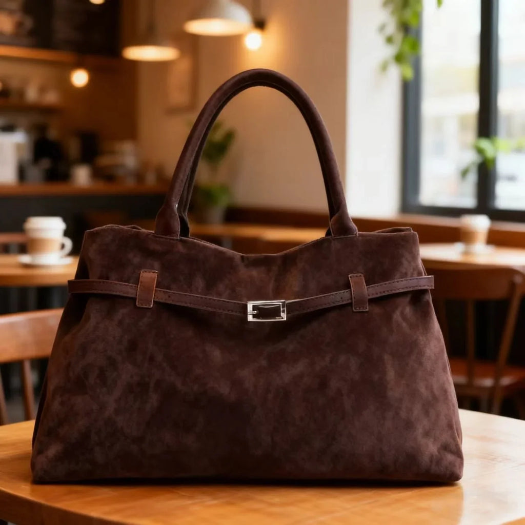 Borsa tote vintage marrone da donna