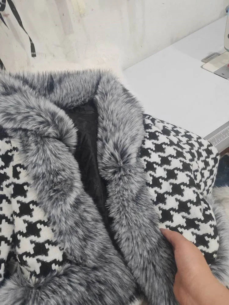 Abrigo de piel de tweed Montelle