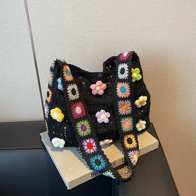 Bolso de ganchillo bohemio para mujer
