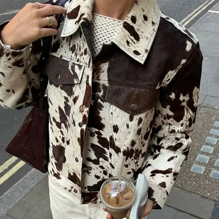 Chaqueta estampada con lunares
