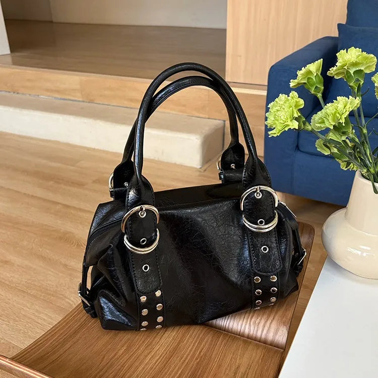 Bolso de cuero con remaches Valerie