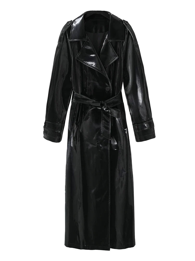 Gabardina de charol reflectante