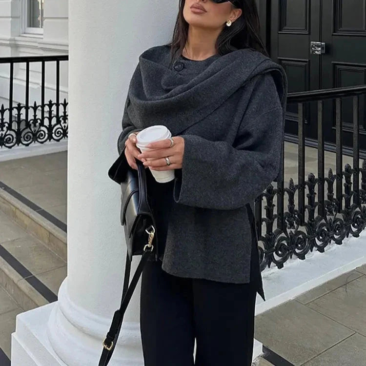 Chaqueta con cuello tipo bufanda