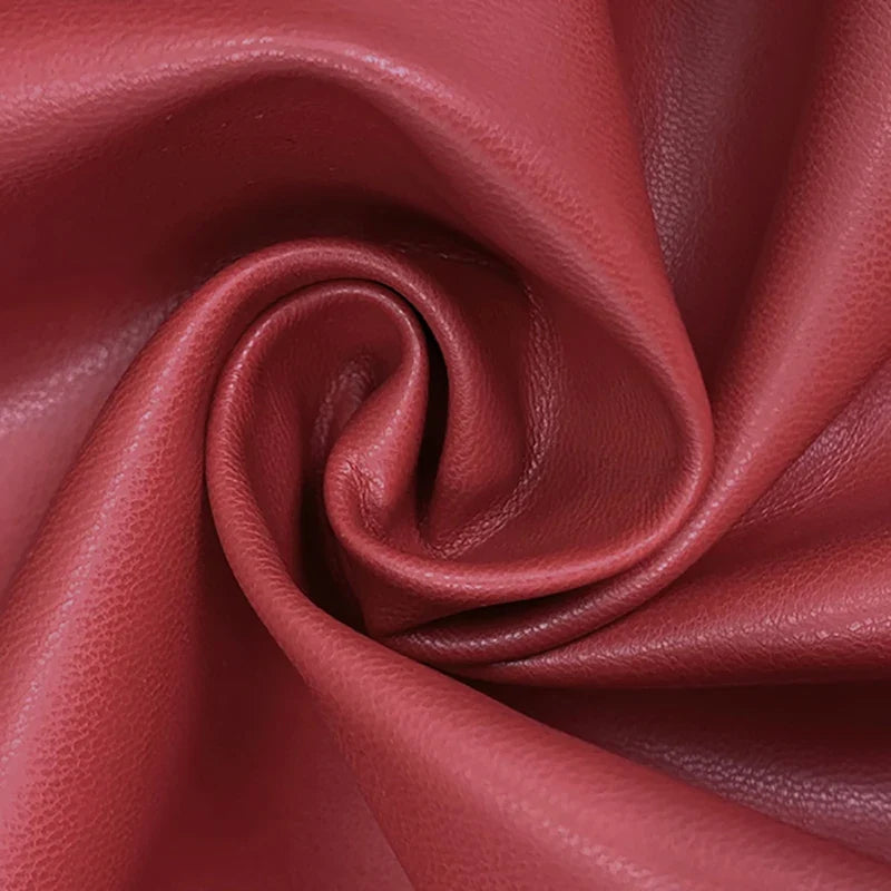 Chaqueta de cuero sintético roja