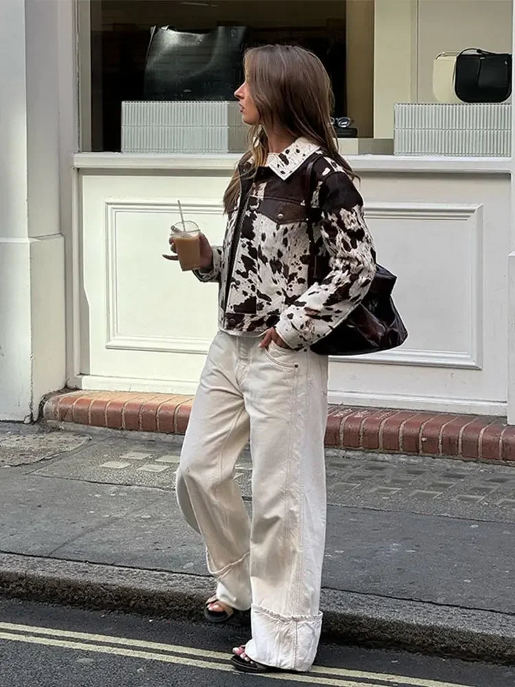 Chaqueta estampada con lunares
