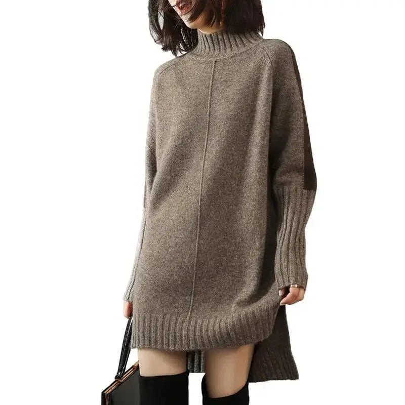 Vestido suéter de cuello alto Tundra