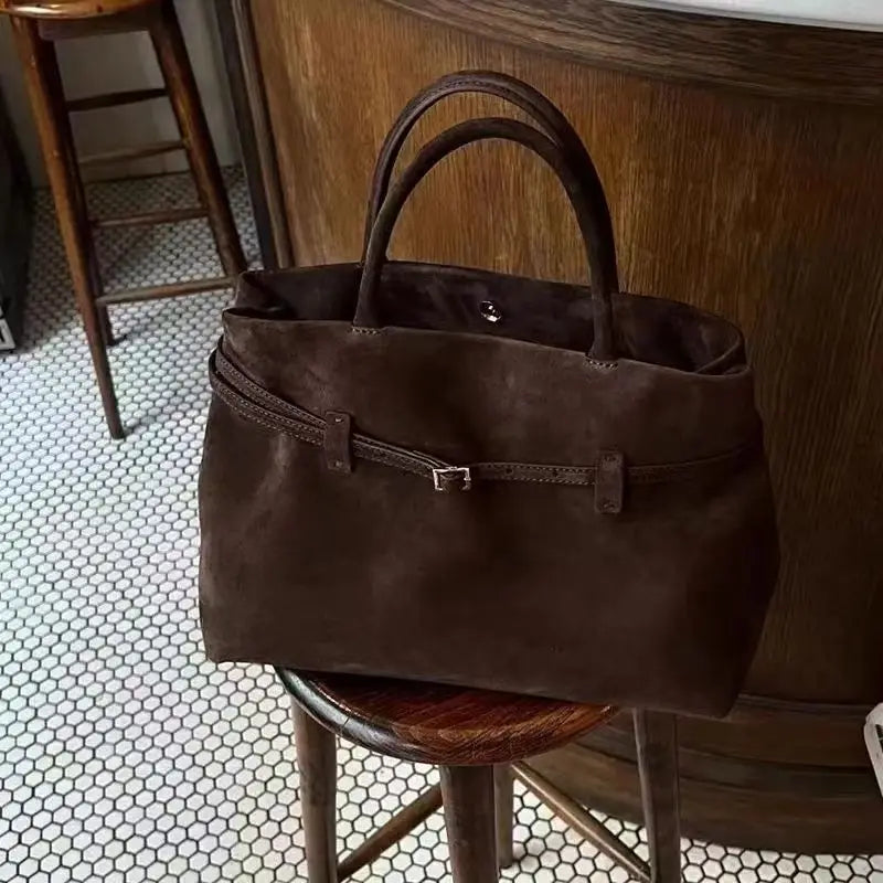 Borsa tote vintage marrone da donna