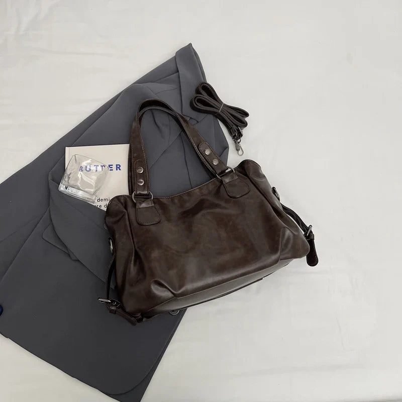Bolso tote retro de PU para mujer
