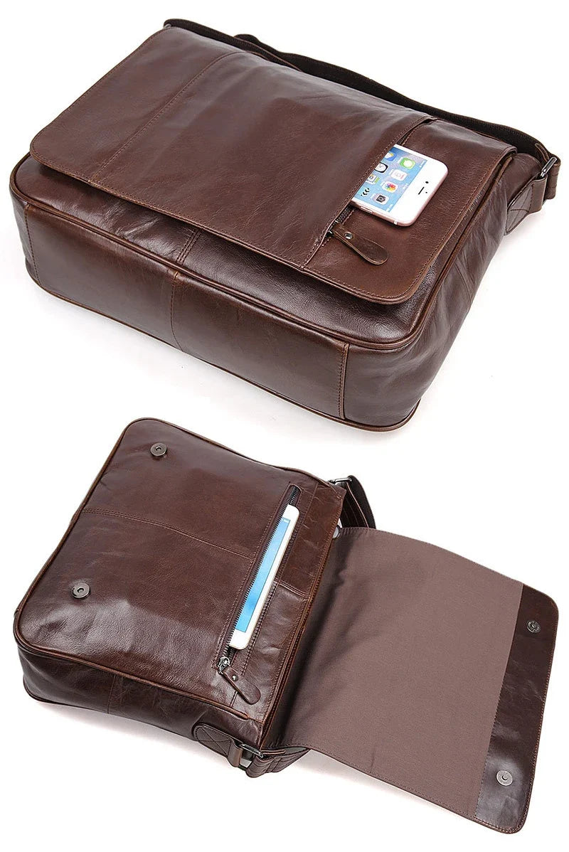 Bolso bandolera de cuero Leon