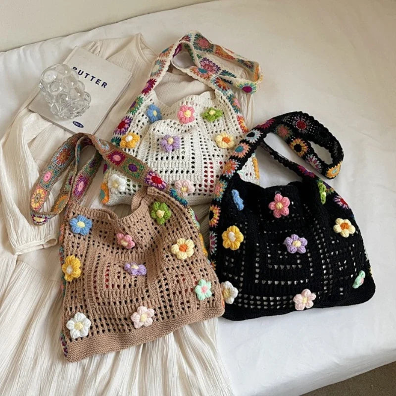 Bolso de ganchillo bohemio para mujer