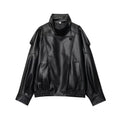 Chaqueta negra de cuero vegano