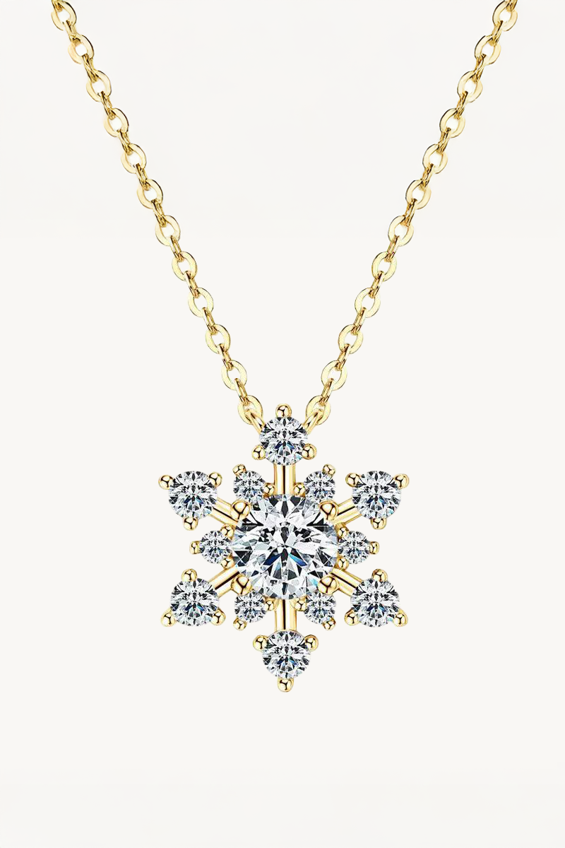 Collar de moissanita con brillo de copo de nieve