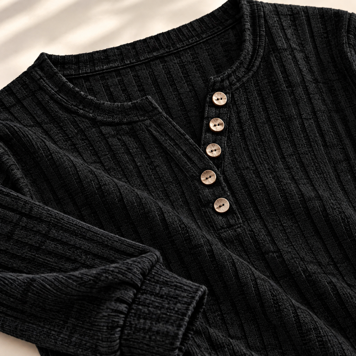 Camiseta henley de canalé Jesse Bell