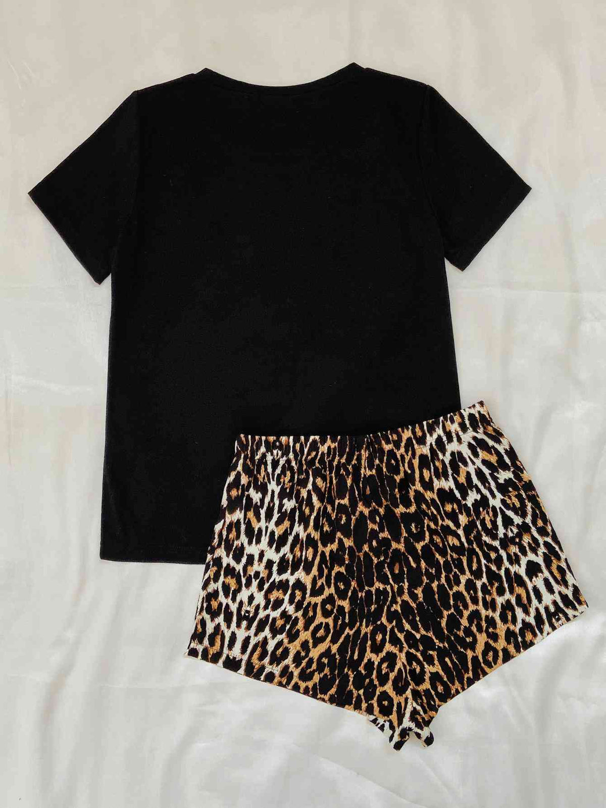 Leopard Lip Graphic Top and Shorts Lounge Set  Shop One Place