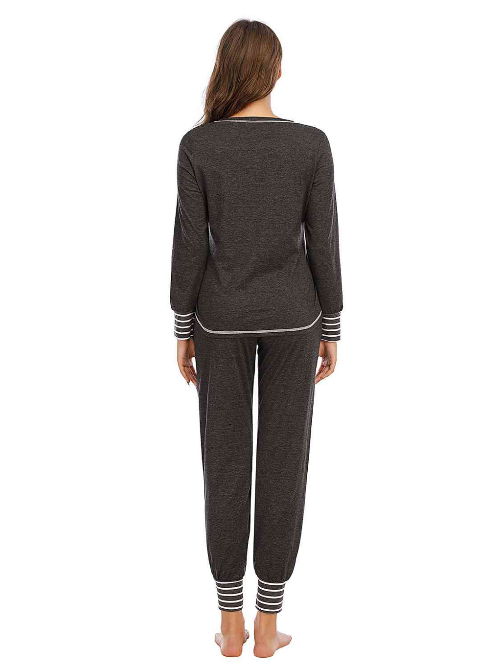 Round Neck Top and Pants Lounge Set  Shop One Place