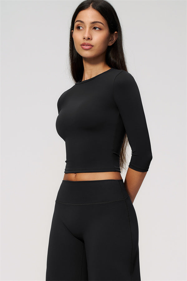 Natalia 2-piece set with half-sleeve top and wide-leg shorts