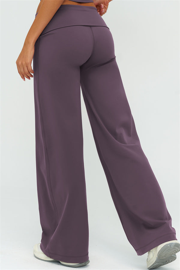 Conjunto Twirl de 2 piezas: sujetador deportivo y pantalones de pierna recta con cintura doblada