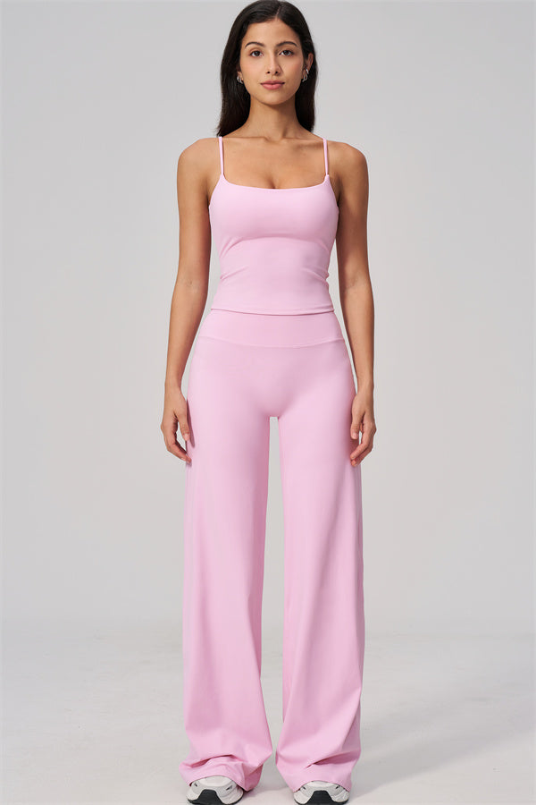 FlexCore 2-teiliges Set aus ärmellosem kurzem Top und ausgestellten Leggings