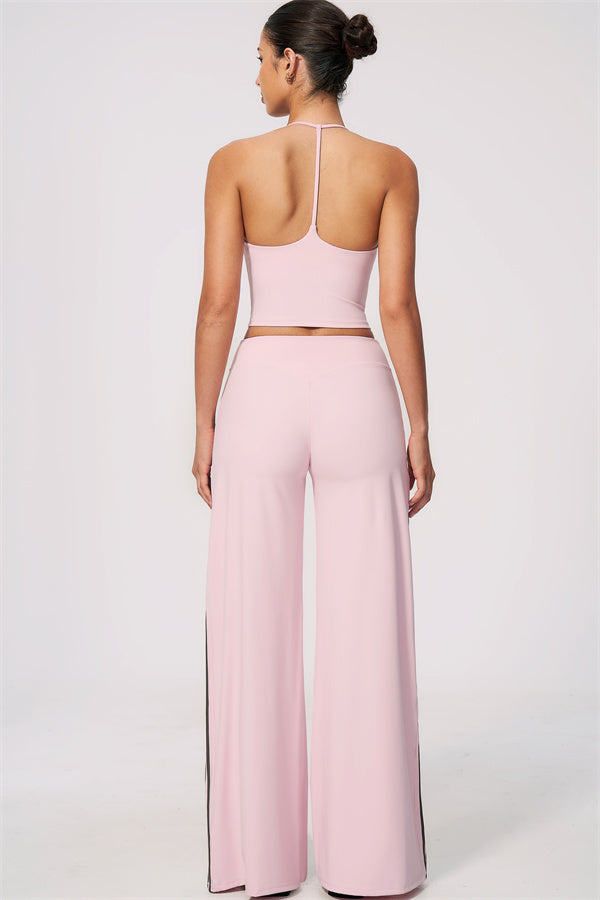 Conjunto de 2 piezas Evoke: top corto y pantalones de pierna recta