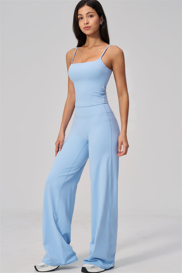 FlexCore 2-teiliges Set aus ärmellosem kurzem Top und ausgestellten Leggings