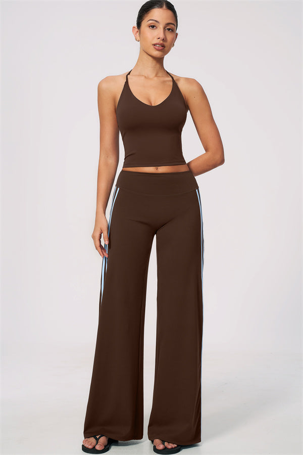 Conjunto de 2 piezas Evoke: top corto y pantalones de pierna recta