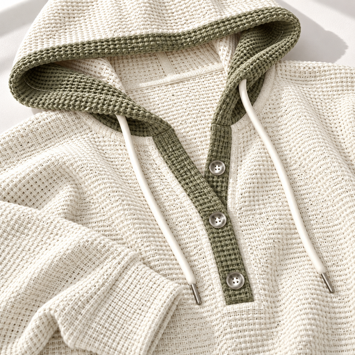 Jesse Bell Camiseta Henley de Tejido Waffle