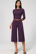Natalia 2-piece set with half-sleeve top and wide-leg shorts
