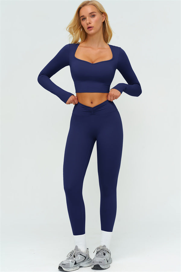 Lushness 2-delige set: cropped top met lange mouwen en leggings