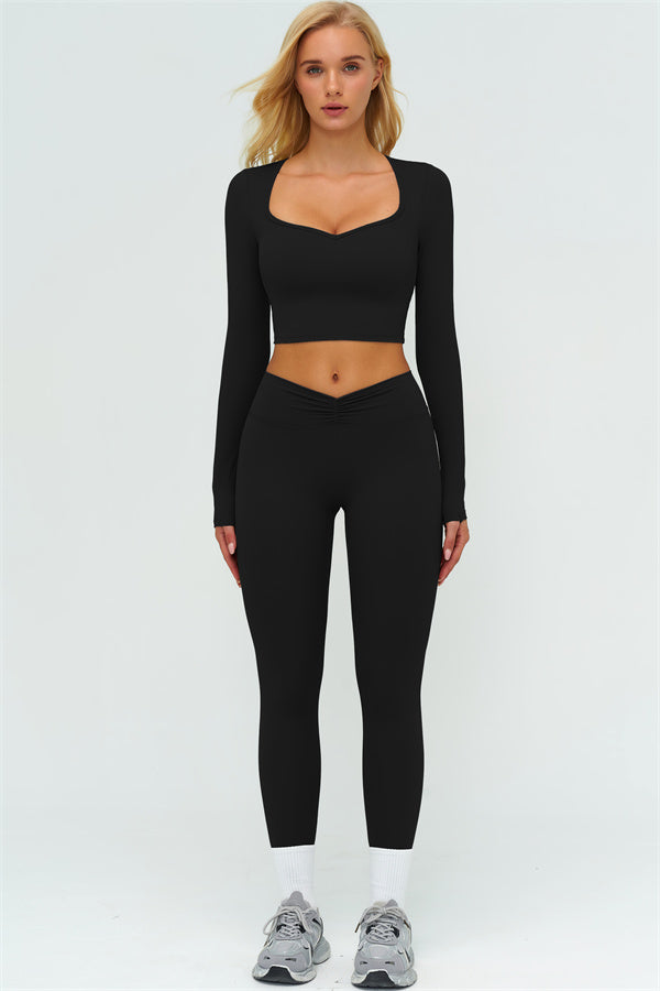Lushness 2-delige set: cropped top met lange mouwen en leggings
