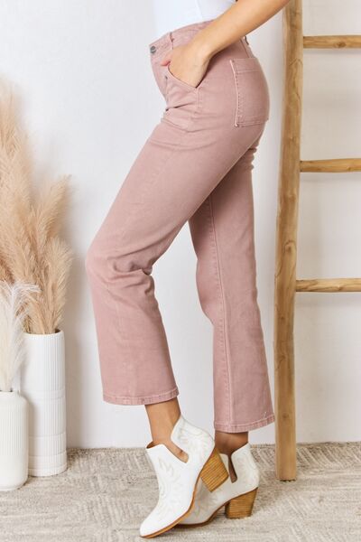 Jeans acampanados de tiro alto al tobillo RISEN para tallas grandes
