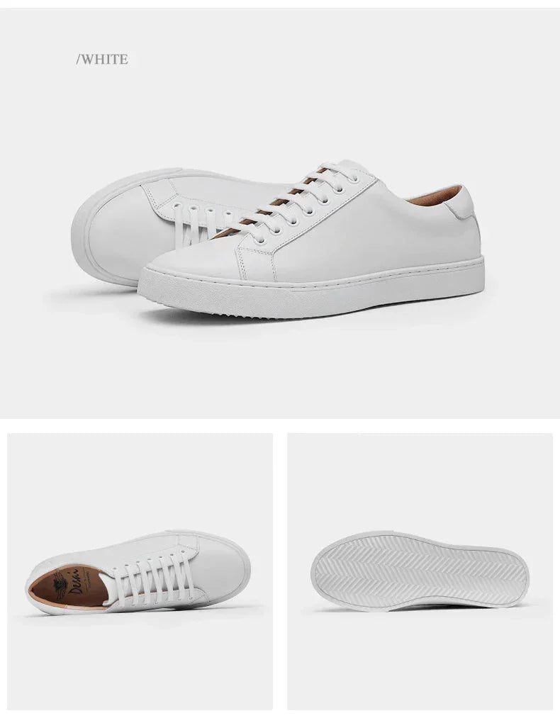 Zapatos blancos de cuero genuino Claudio