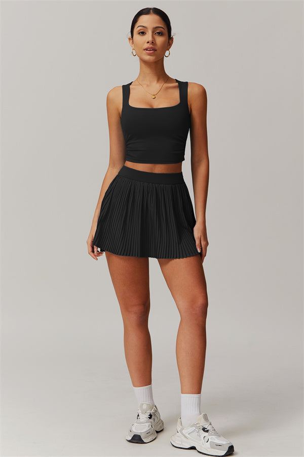 Balance 2-piece set: crop top and tennis skirt