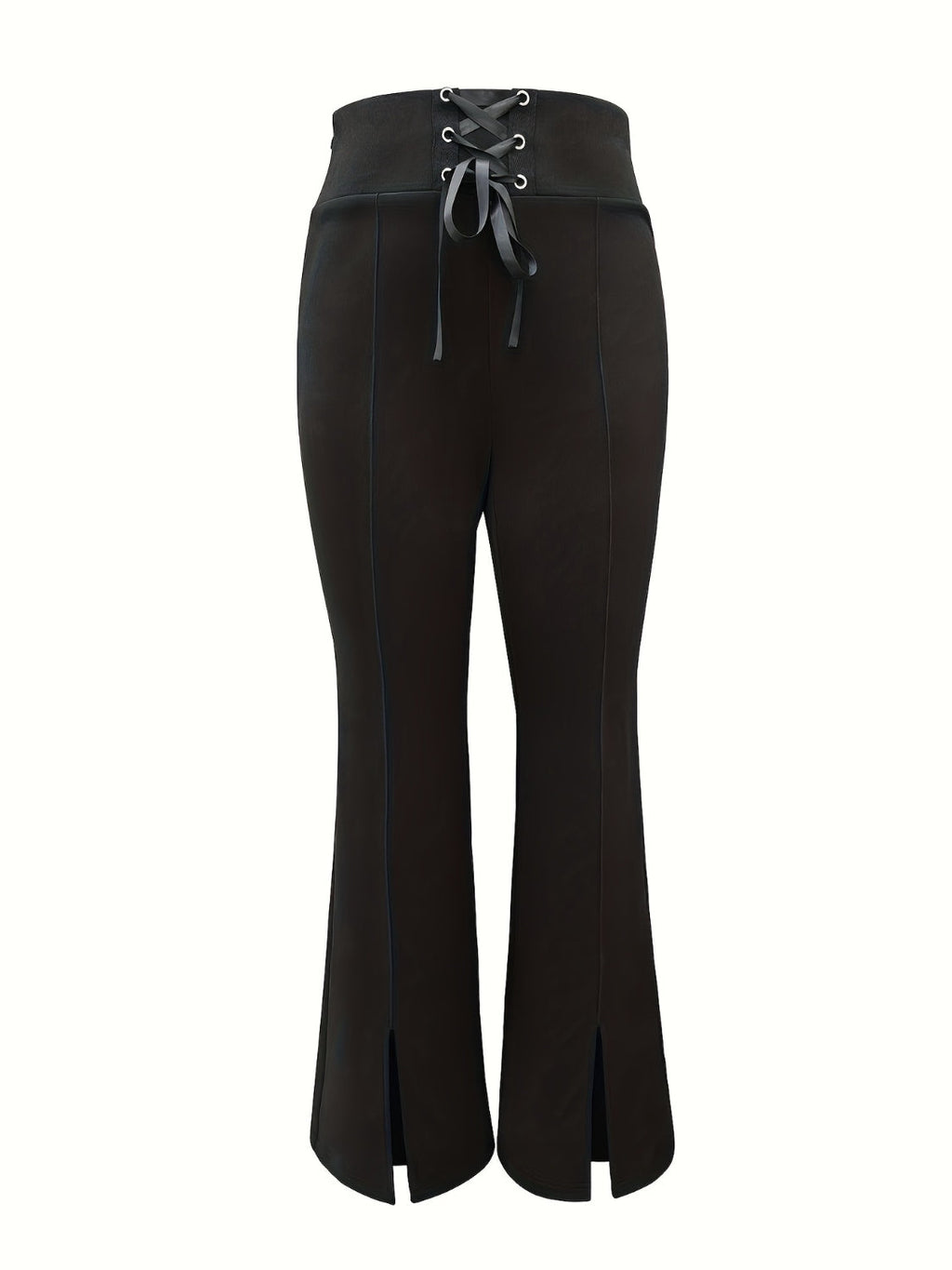 Pantalones bootcut con aberturas y cordones